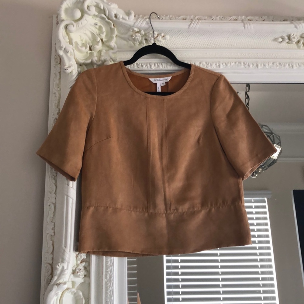 Faux suede top